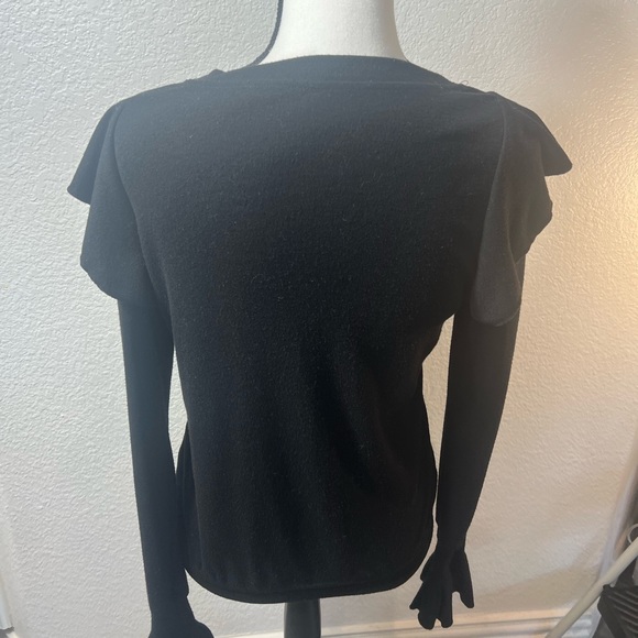 Black Ruffle Sweater - Picture 3 of 4